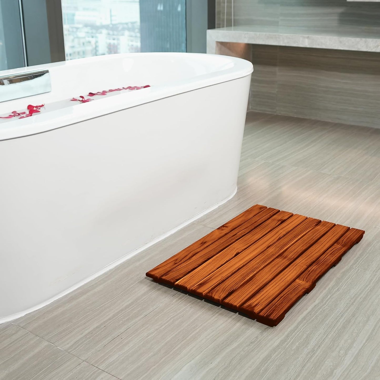 Teak Shower and Bath Mat 14"x21"