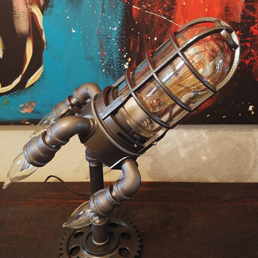 Steampunk Rocket Table Lamp