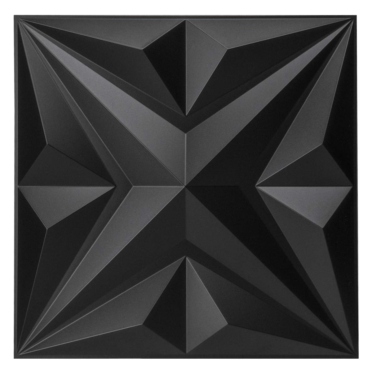 12 Pcs 3D Wall Panels Star Textured Black