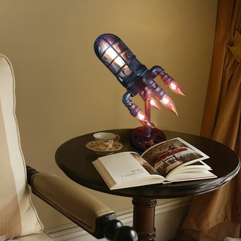 Steampunk Rocket Table Lamp