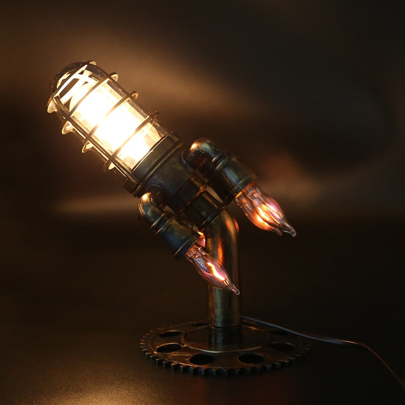 Steampunk Rocket Table Lamp