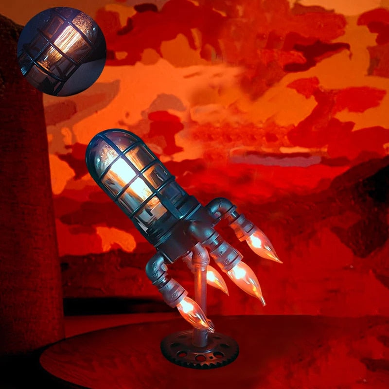 Steampunk Rocket Table Lamp