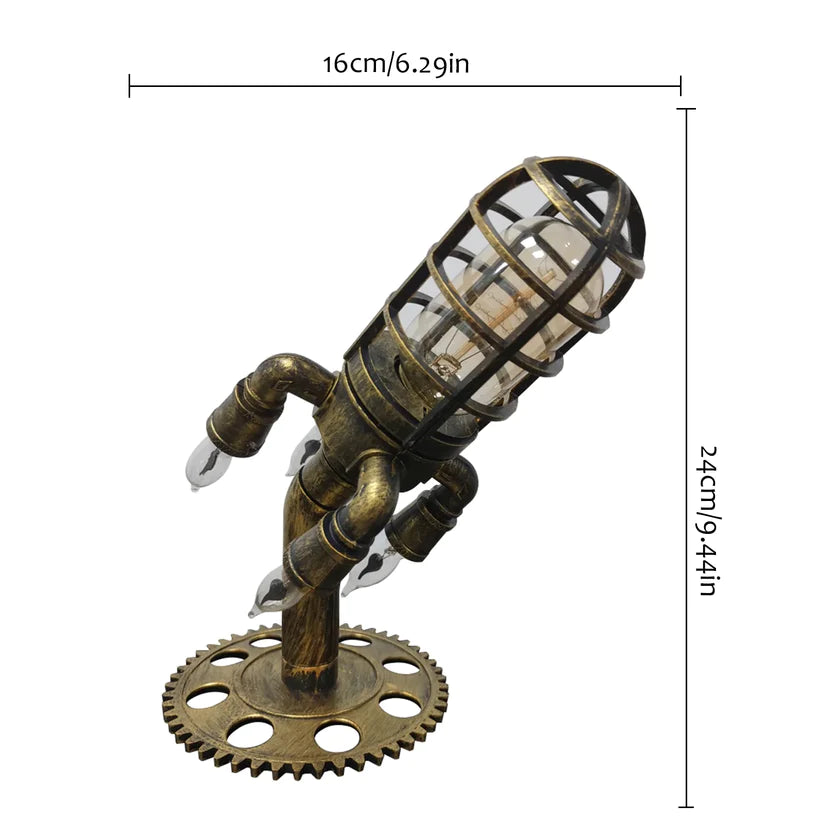 Steampunk Rocket Table Lamp