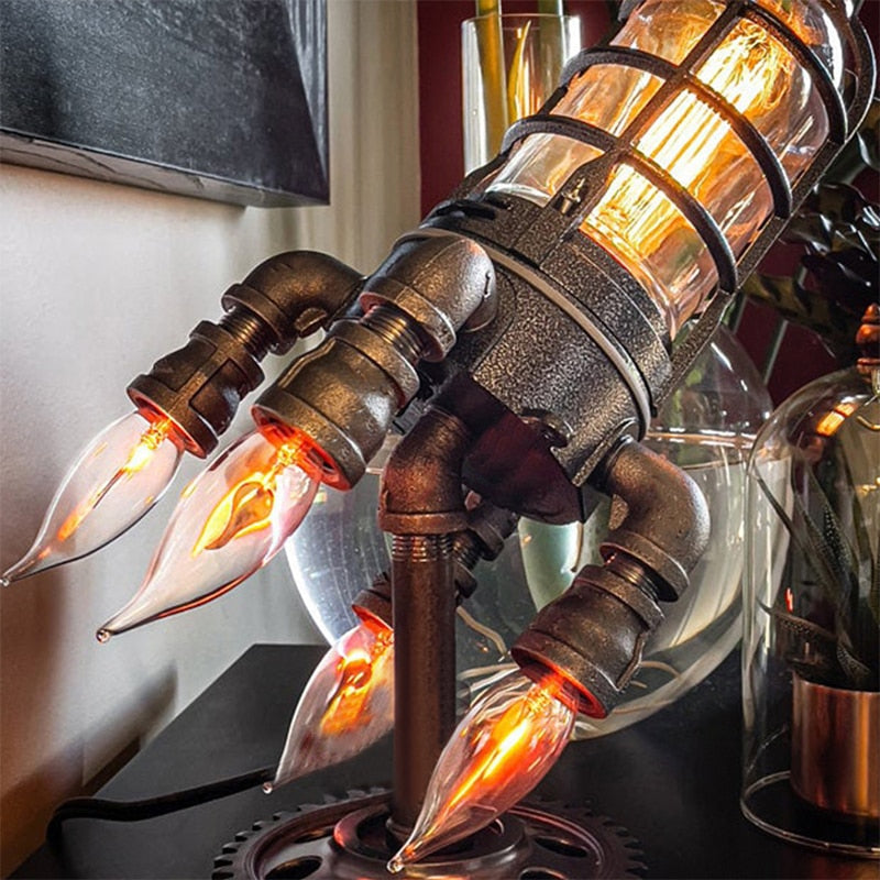 Steampunk Rocket Table Lamp